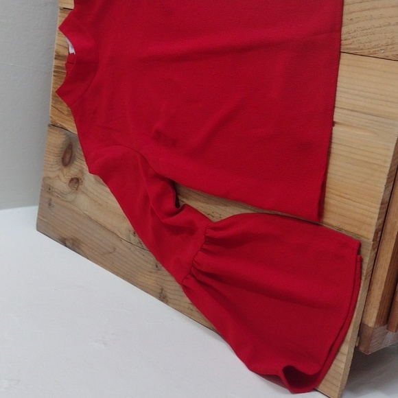 Urban Outfitters Red Mock Neck Bell Sleeve Blouse Size XS - Picture 12 of 14